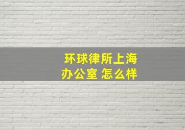 环球律所上海办公室 怎么样